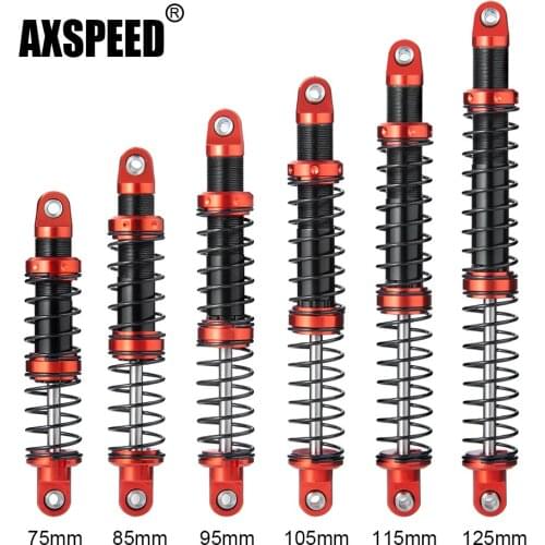 AXSPEED 4pcs/set Oil Adjustable Spring Shock Absorber Damper 75/85/95/105/115/125mm for D90 SCX10 TRX4 1/10 RC Car Truck Crawler