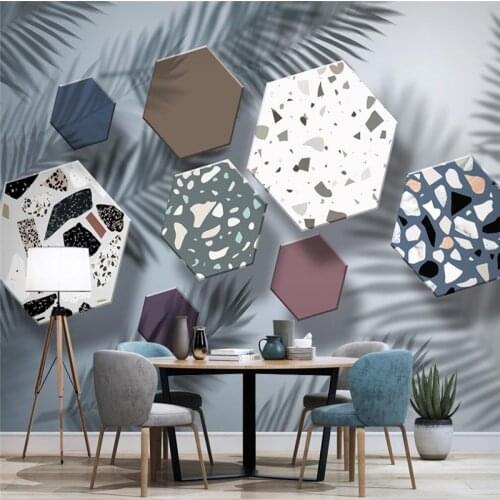 Beibehang Custom Modern wallpapers for living room decoration geometric terrazzo TV background 3D mural wall papers home decor
