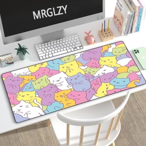 Cute Cartoon Cats Large Pink Mouse Pad XXL Girly Carpet PC Computer Gaming Accessories Mousepads 40*90CM Desk Mat for CS GO LOL