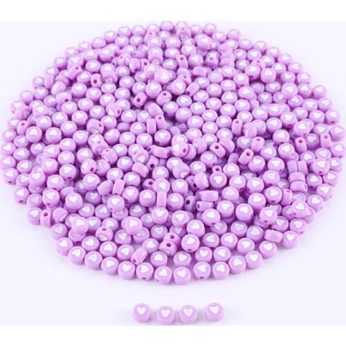 100/200/500pcs Heart Beads For Jewelry Making Candy Color Acrylic Beads Handmade Diy Bracelet Necklace Wholesale 2021 Trend New