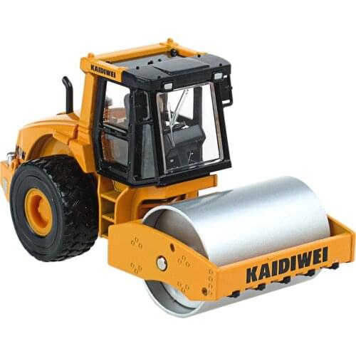 KAIDIWEI Alloy engineering vehicle single steel wheel road roller model Christmas gift children Collection car toy 1:50