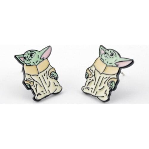 Kawaiii Halloween Cosplay Baby-Yodaa Stud Earrings Handcraft Acrylic Stud Earrings