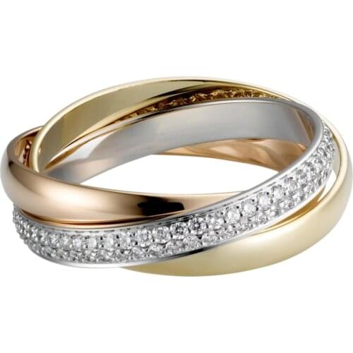 18K Au750 White Rose Yellow Gold Ring Women Wedding Anniversary Engagement Ring 3 Color Moissanite 1 Lap Classic Trendy Romantic