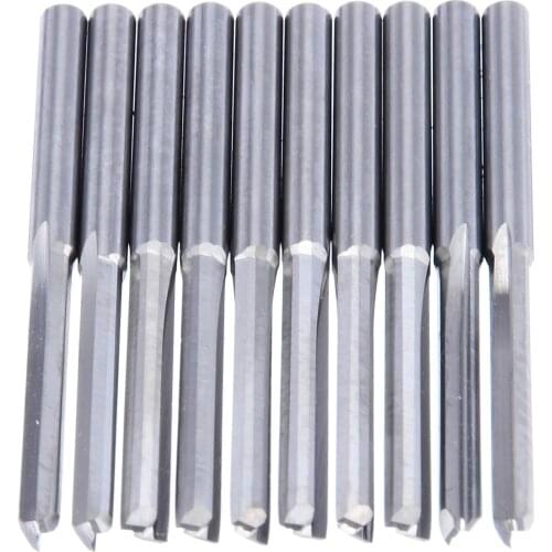 10pcs 22mm Tungsten Carbide End Mill 3.175mm Shank 2 Flute CNC Router Bits Milling Cutter
