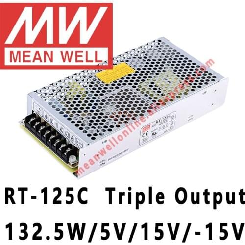 Mean Well RT-125C 5V/15V/-15V AC/DC 132.5W Triple Output Switching Power Supply meanwell online store