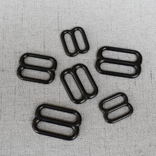 100 Pcs/Lot 15mm 20mm 25mm Metal Adjuster Sliders Tri-Glides DIY Bag Loop Clasp Belt Straps Garment Sewing Accessories Hardware