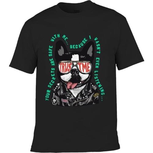 High Quality Cool Sunglasses Dog T-shirt Pattern Loose Top Mens T-shirt Round Neck Cotton Summer Hot Style Oversized T-shirt