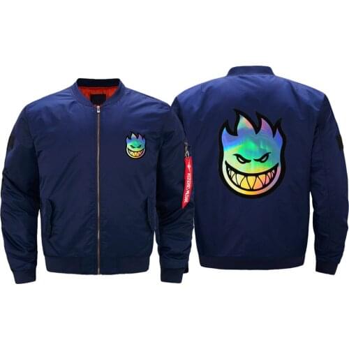 Ripper Spitfire Wheels Skateboards Mens Bomber Jackets Coats Ma1 Thick Windbreaker Air Pilot Jackets Military Aviator Plus Size