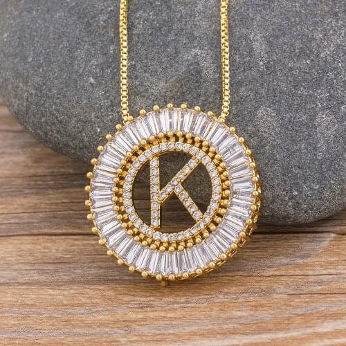 Gold Color Capital Letter Necklaces For Women Name Jewelry Copper CZ Alphabet Initial Necklace Best Friend Gift Female Collier