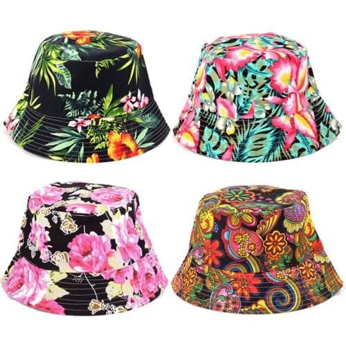 Bucket Cap Men Women Unisex Flower Print Banana Hat Bob Caps Hip Hop Cool Outdoor Sports Summer Beach Sun Fishing