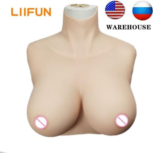 Realistic Shemale Fake boobs Huge Cup Breast Forms Tits Crossdresser Boob For Drag Queen Transgender Sissy cosplay costume Chest