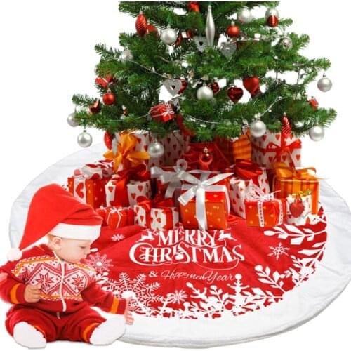 Santa Claus elk Snowman Christmas Tree Skirt Red Xmas Tree Ornaments Christmas Tree Mat For Hoilday Party Home Decorations