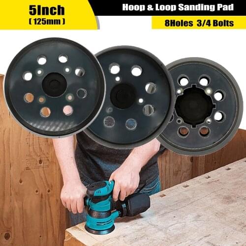 5Inch 125MM 8-Hole Backup Sanding Pad 3/4 Nails Hook＆Loop Sander Backing Pad for Electric Makita Orbital Sander/ DEWALT Sander