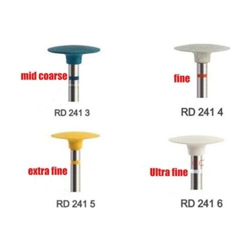 Dental Lab Rubber Disc head polisher bur Diamond Grinding Tips for Polishing Porcelain Crowns No need to Reglaze for zirconia