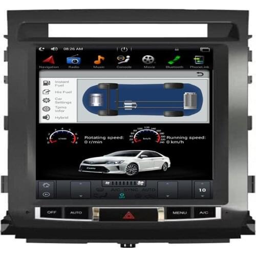 Tesla style 2DIN Android 9.0 Car DVD Player GPS Navigation Radio for TOYOTA LAND CRUISER LC200 2008-2015+ Stereo Multimedia