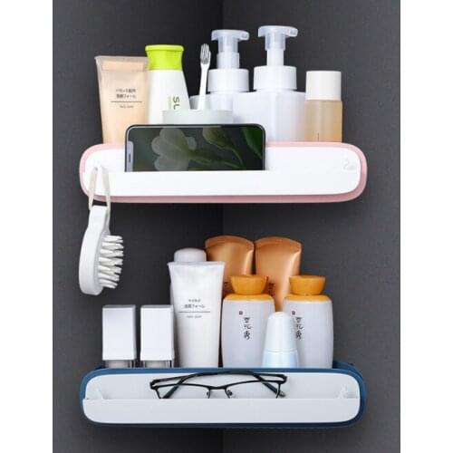 Bathroom triangle non - punching waterproof simple fashion gargle table convenient storage bath wall rack J05