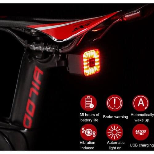 Smart Bicycle Tail Rear Light Auto Start Stop Brake IPX4 Waterproof USB Charge Cycling Tail Taillight Bike LED Lights Dropship