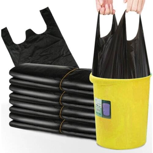 50-200pcs Disposable Vest Type Thicken Garbage Bags High Quality PE Trash Bag Refuse Rubbish Dump Junk Bag for Kitchen Waste Bin