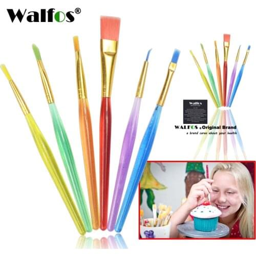 WALFOS 6 Pcs DIY Tool Pen Set Cake Icing Decorating Fine Painting Brush Fondant Dusting Sugar Craft