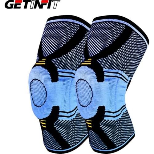 1 Pair Basketball Running Spring Support Silicon Padded Knee Pads Support Brace Meniscus Patella Protector Sports Safety