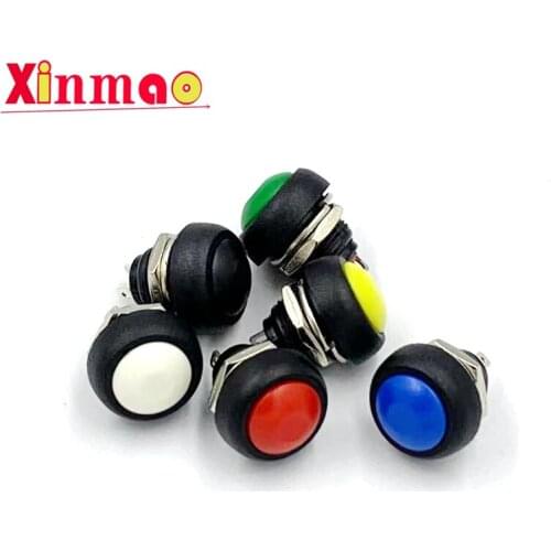 1Pcs 2Pin Mini Switch 12mm 1A waterproof switch pbs33b 12v momentary Push button Switch reset Non-locking pbs-33b