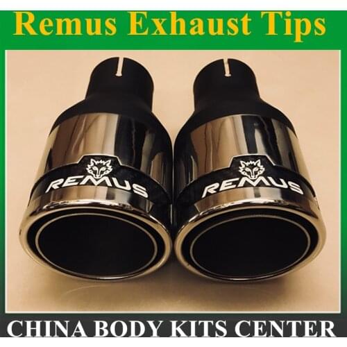 1 Piece Universal 54mm Inlet 76mm Outlet Matt 304 Stainless Steel Remus Car Exhaust Muffler Tip Modified Exhaust Pipes