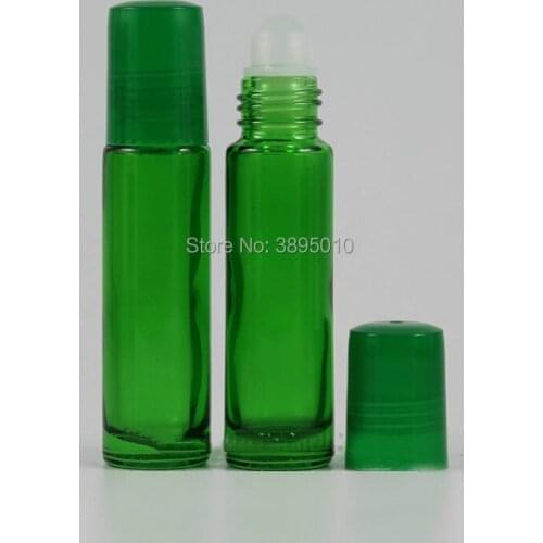 10ml Glass Roll on Perfume Bottle with Plastic Lids Stainless Steel/glass Ball for Essential Oil Use F1027