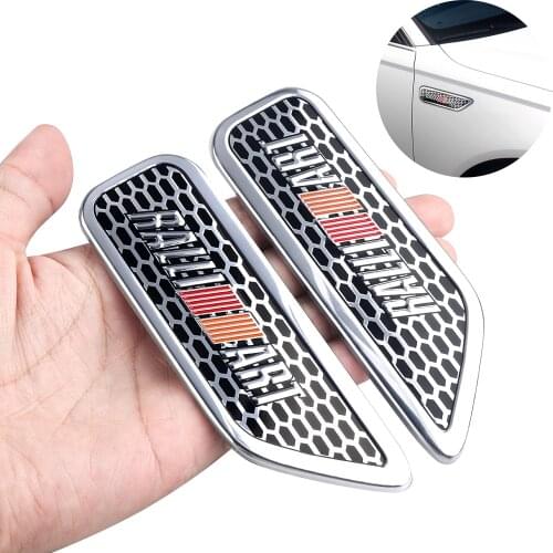 2Pcs/Set High Quality Car Side Air Flow Vent for Fender Hole Cover Intake Grille Duct Decoration aluminum stickers For Ralliart