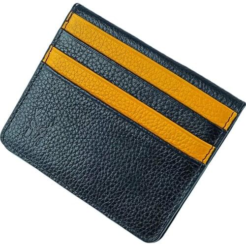 2021 Hot Sale Genuine Leather Wallet Men Banknot and Credit Card Pocket Wallet Leather Yellow