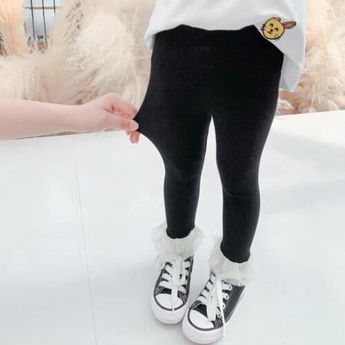 2021 Girls Leggings Solid Colors Sports Trousers Girl Leggings Children Baby Girl Casual Pants Cotton Leggings