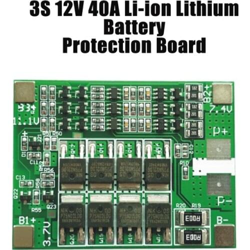 3S 12V/40A BMS Protection Board Li-ion Lithium Battery Protection Board for 18560 Lithium Battery BMS