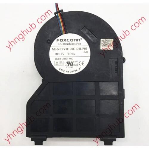 Foxconn PVB120G12H-P01 AB Server Cooling Fan DC12V 0.75A 4-Wire