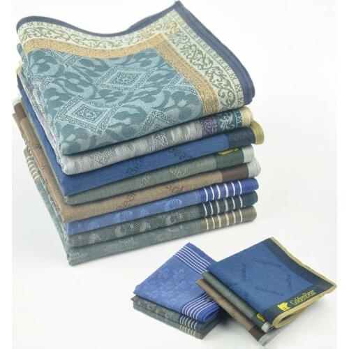 44cm Square Men Handkerchiefs 100% Cotton Big Size Printed Pocket Handkerchiefs