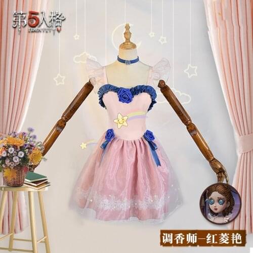 Anime Identity V Perfumer Vera Nair Cosplay Costume Girls Pink Lovely Lolita Dress Game Outfits Christmas Fancy Party Costumes