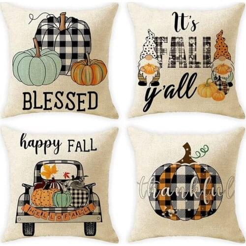 Fall Decorative Pillow Covers 18X18,Throw Pillows Autumn Cushion Cases for Couch Outdoor Farmhouse Home Decor