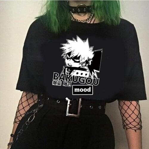 Unisex my hero academia Harajuku Cool Japanese Anime Bakugou Katsuki Print Short Sleeve t shirt Male Streetwear Casual T-shirts