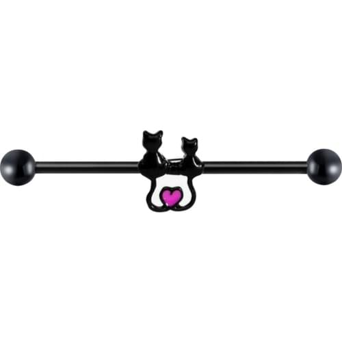 JUNLOWPY 14G Surgical Steel Black Industrial Barbell Piercing Tragus Earrings Screw Ball Cartilage Helix Body Jewelry 30/50pcs