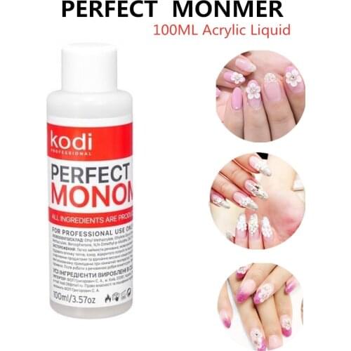 Kodi 100ml Acrylic Liquid 3D Tips Nail Builder Perfect Monomer Clear Pink White Crystal Powder For Extend