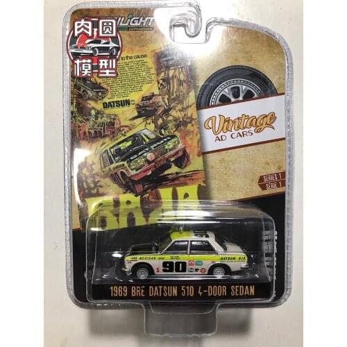 1:64 Greenlight 1969 BRE Datsun 510 Collection Metal Model Cars Toys Die-cast Simulation