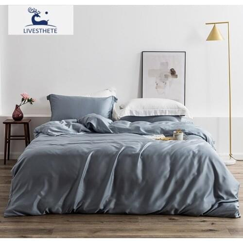 Liv-Esthete Women Luxury 100% Silk Bedding Set Beauty Sleep Duvet Cover Set Double Quuen King Bed Linen Pillowcase For Home