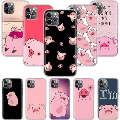 Cute PINK Kawai Pig Case for Apple iphone 11 12 Mini Pro XS Max XR X 7 8 6 6S Plus 5 5S SE 10 Ten Gift Silicone Phone Cover Coqu