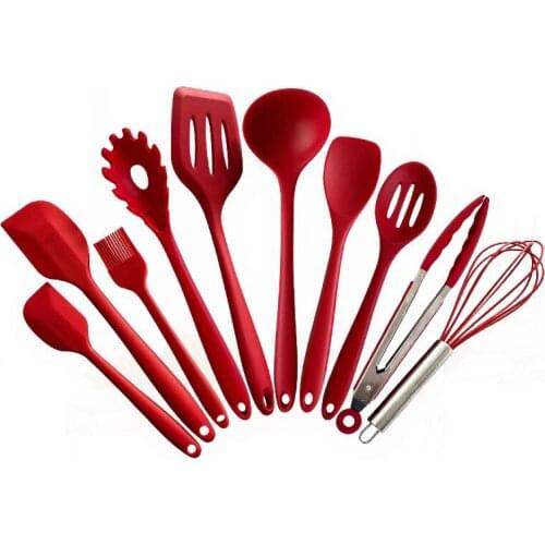 Silicone Cooking Utensils Set Non-Stick Spatula Shovel soup spoon Handle Cooking Tools Set BPA Free Kitchen Tool Accessories