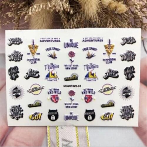 New Arrival Hot Selling DIY 6d Cubic Acrylic Nail Stickers Water Slide Nail Decals Nail Art Nail Ornament Nail Polish