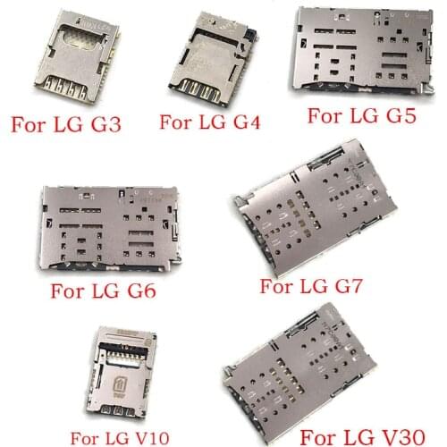 New Socket Sim Card Reader Slot Tray Module Holder Connector For LG G3 G4 G5 G6 G7 V10 V30 Replacement Parts