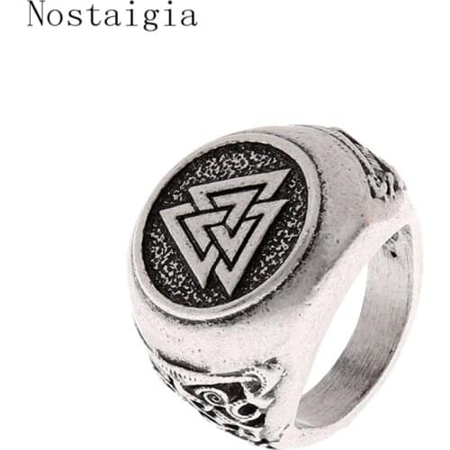 New valknut ancient viking ring mammen style Scandinavn Odin Symbol Norse Viking Jewelry Men Silver Plated Ring Fashion Jewelry