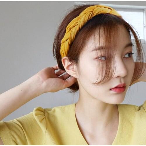 2 PCS Vintage Boho Woolen Knitted Braided Headband Holiday Ethnic Hairband Hair Accessories Twist Knot for Women Girl TT