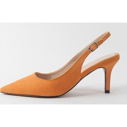 Charming Elegant Sexy Multicolor Suede Womens Slingback High Heels Pump/Sandals Shoes Dress Party OL Valentine Shoes Wedding