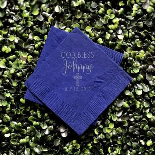God Bless Personalized Christening/Custom Baptism Napkins