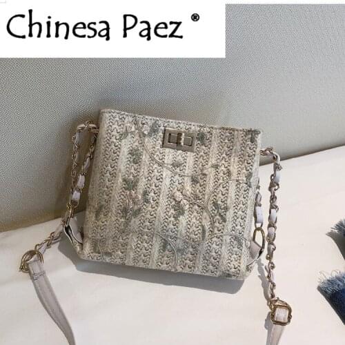 Hand Woven Large Rattan Straw Bag Flower Basket Storage messenger Female Bags Travel Handbag Shopping Braided HandBag Women Girl