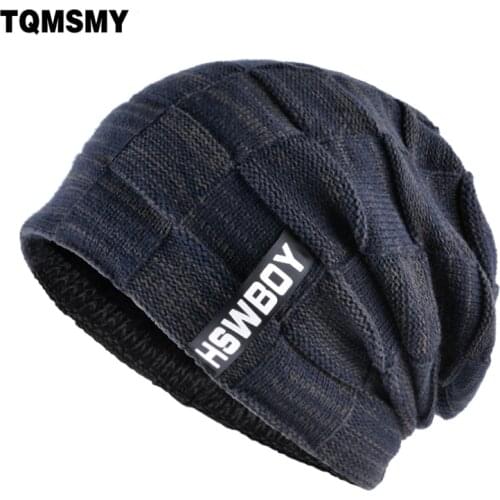 TQMSMY Brand bone mens Winter Hat knitted wool beanies men Hip-Hop capTurban Caps Skullies Balaclava Hats For women gorros